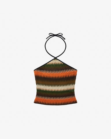 Women's Crochet Top - Orange/Green