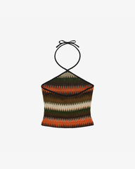 Women's Crochet Top - Orange/Green
