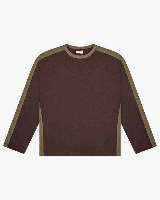 PANELLED LS CROP TEE
