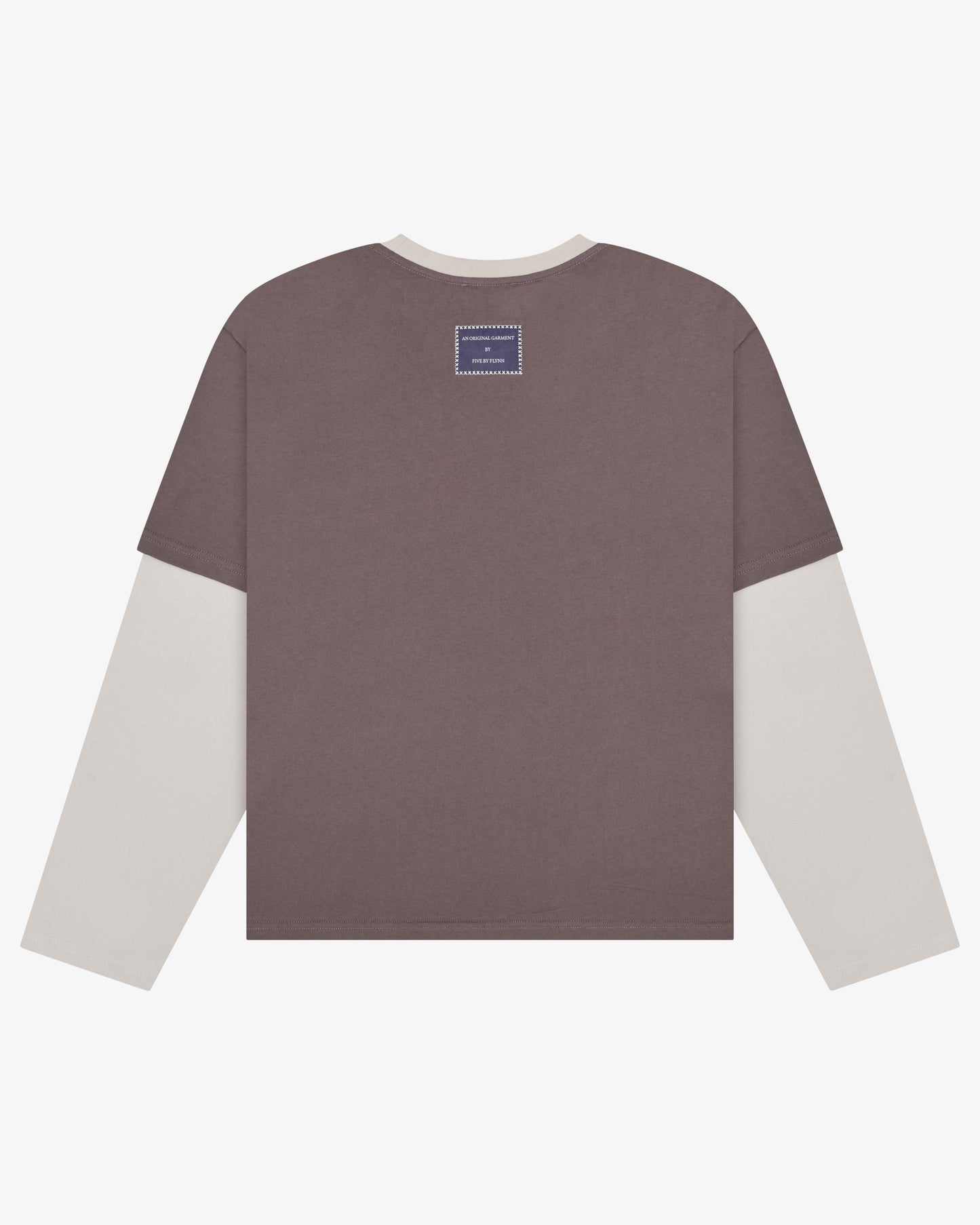 Crop Boxy Layered Tee - Charcoal / Sand