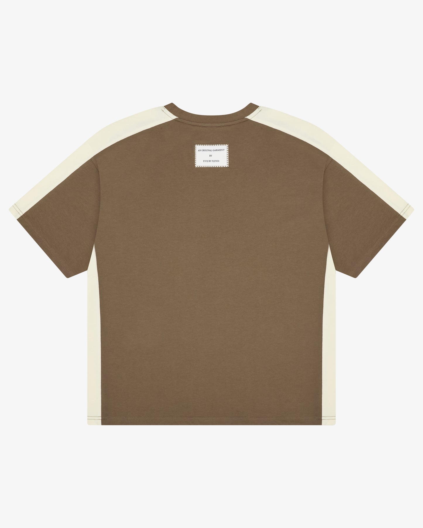 PANELLED CROP TEE - Sage / Cream