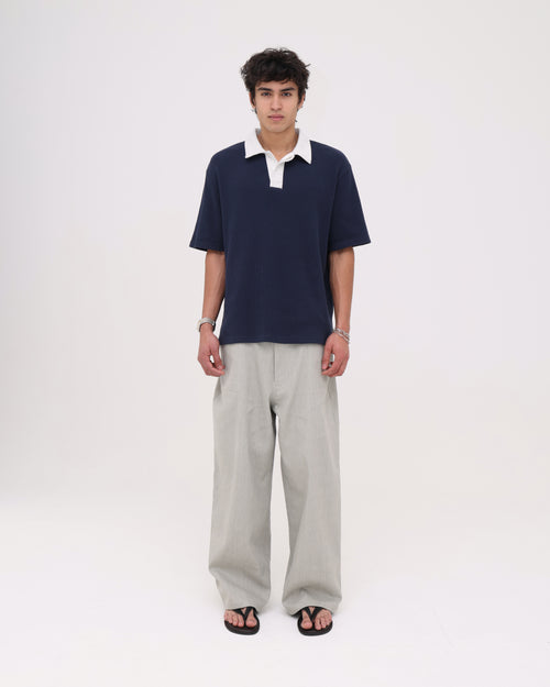 Waffle Polo - Navy