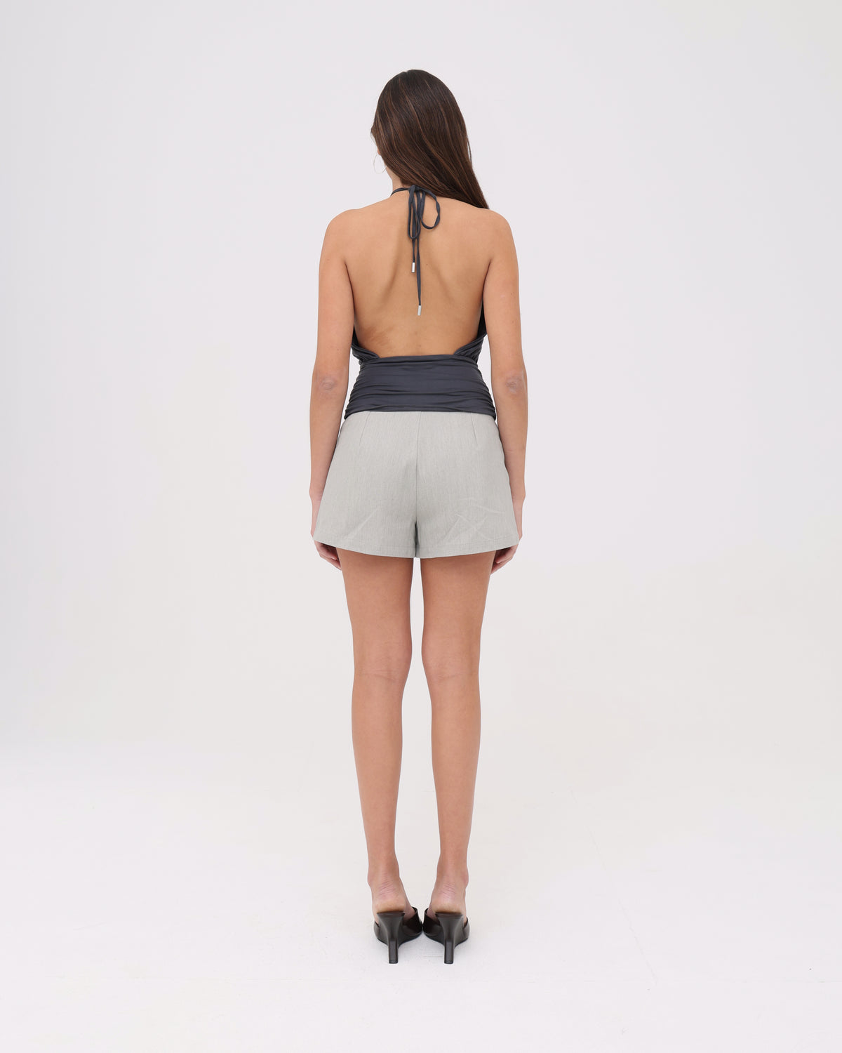 Belted Micro Short - Washed Grey