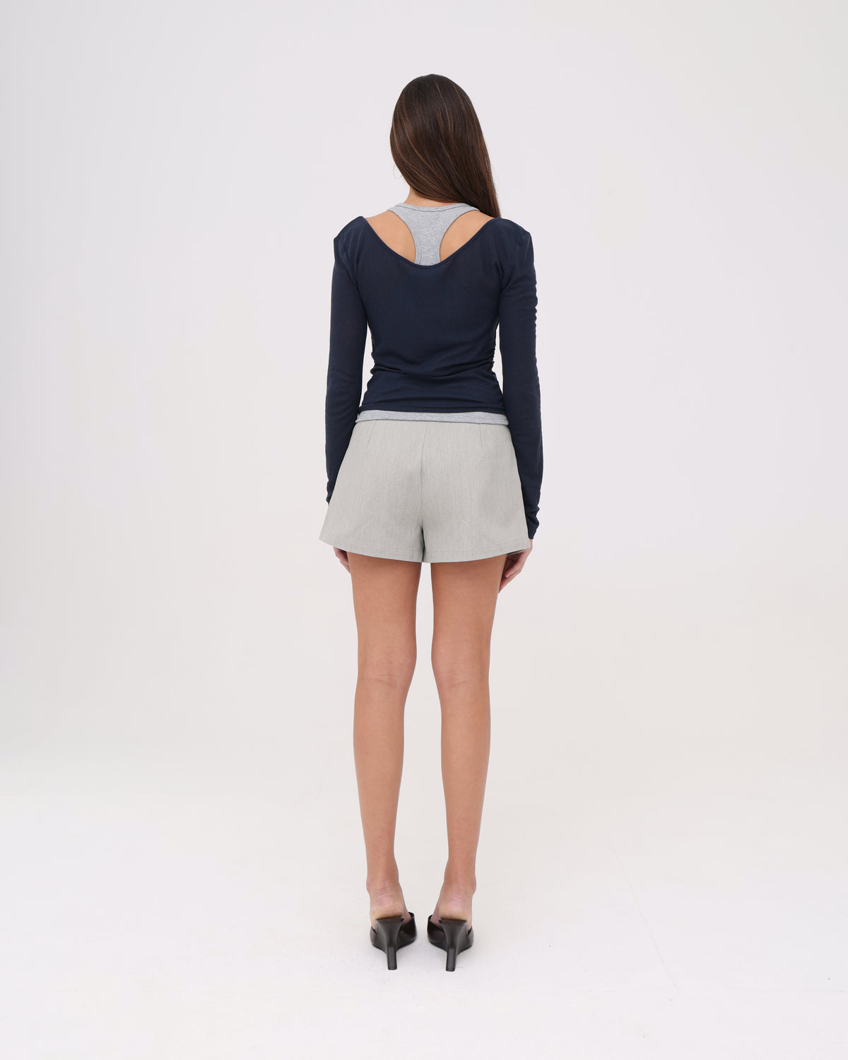 Layered Racer Tank - Navy / Grey
