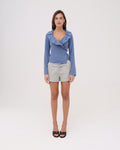 LS Frill Shirt - Midnight Blue