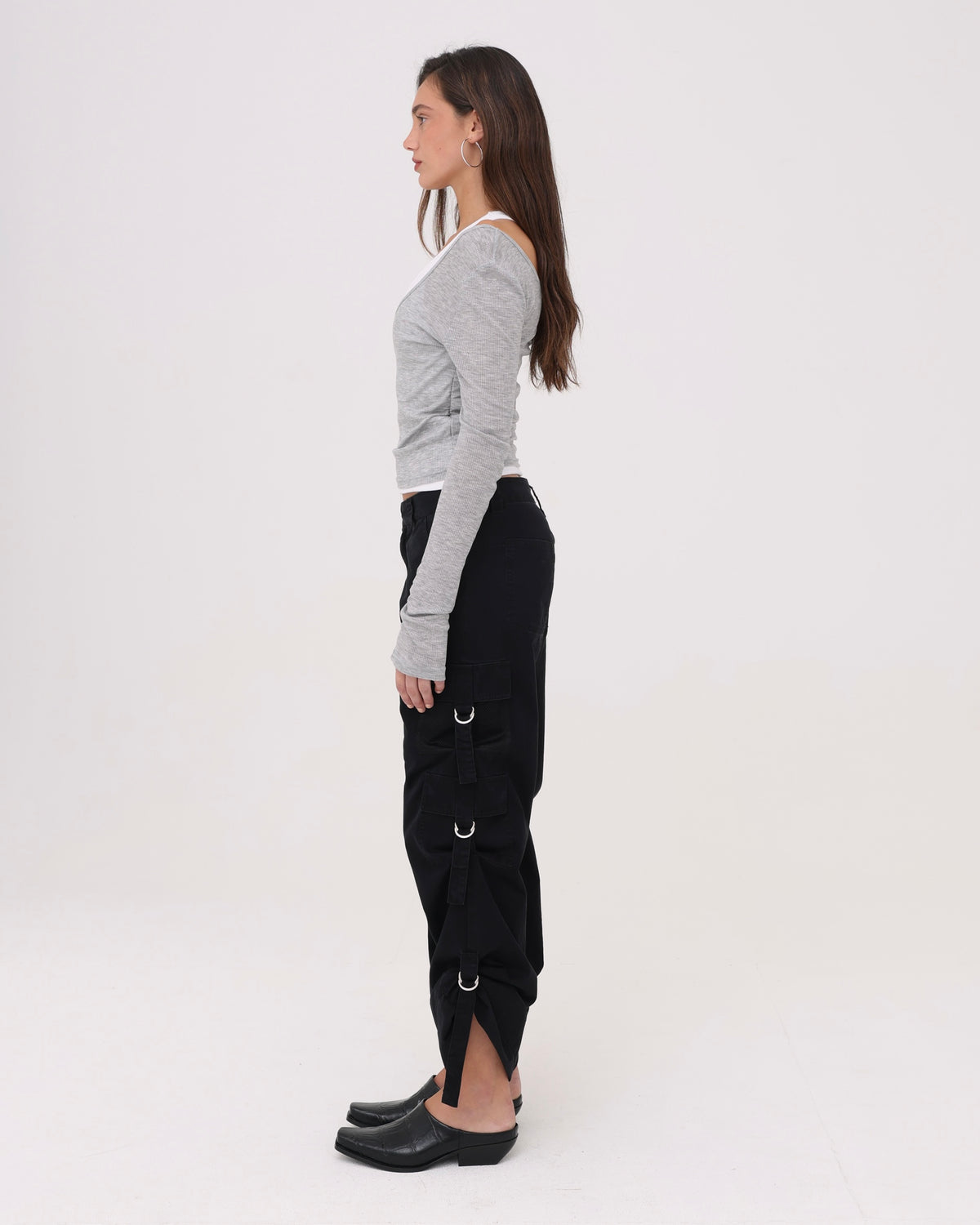 Layered Racer Tank - Grey Marle