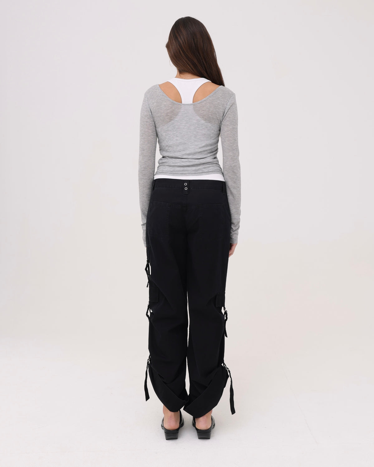 Layered Racer Tank - Grey Marle