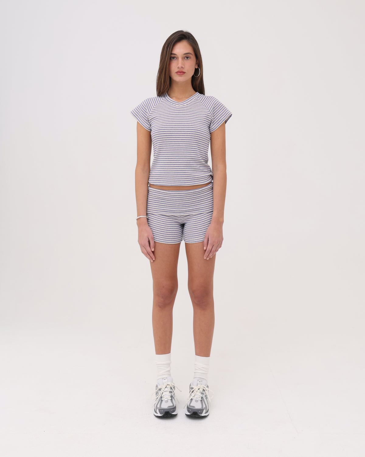 Stripe Mini Short - Oat / Blue