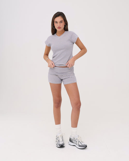 Raglan Baby Tee - Oat / Blue