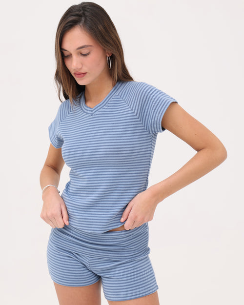 Raglan Baby Tee - Blue / Blue