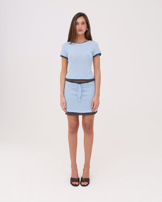 V Neck Tee - Sky