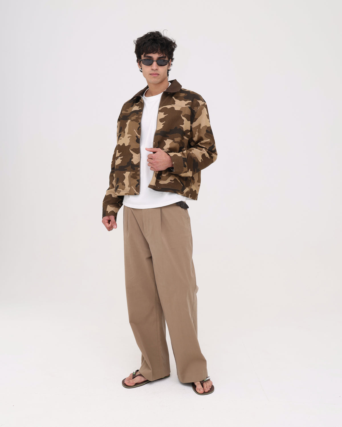 Mens Woven Jacket - Brown Camo