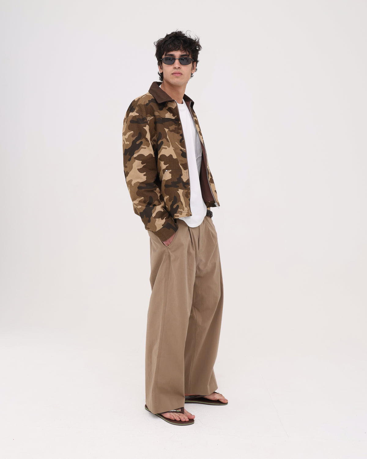 Mens Woven Jacket - Brown Camo