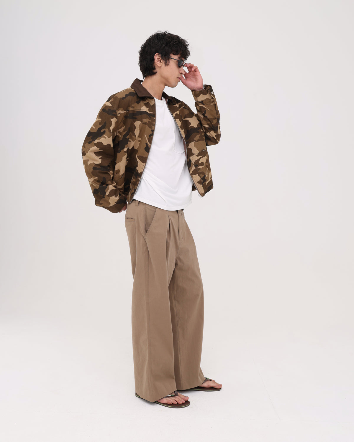 Mens Woven Jacket - Brown Camo