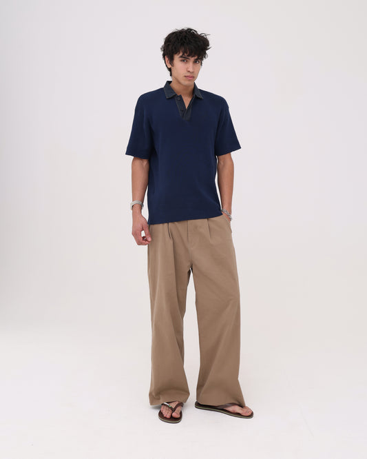 Knitted Polo - Navy