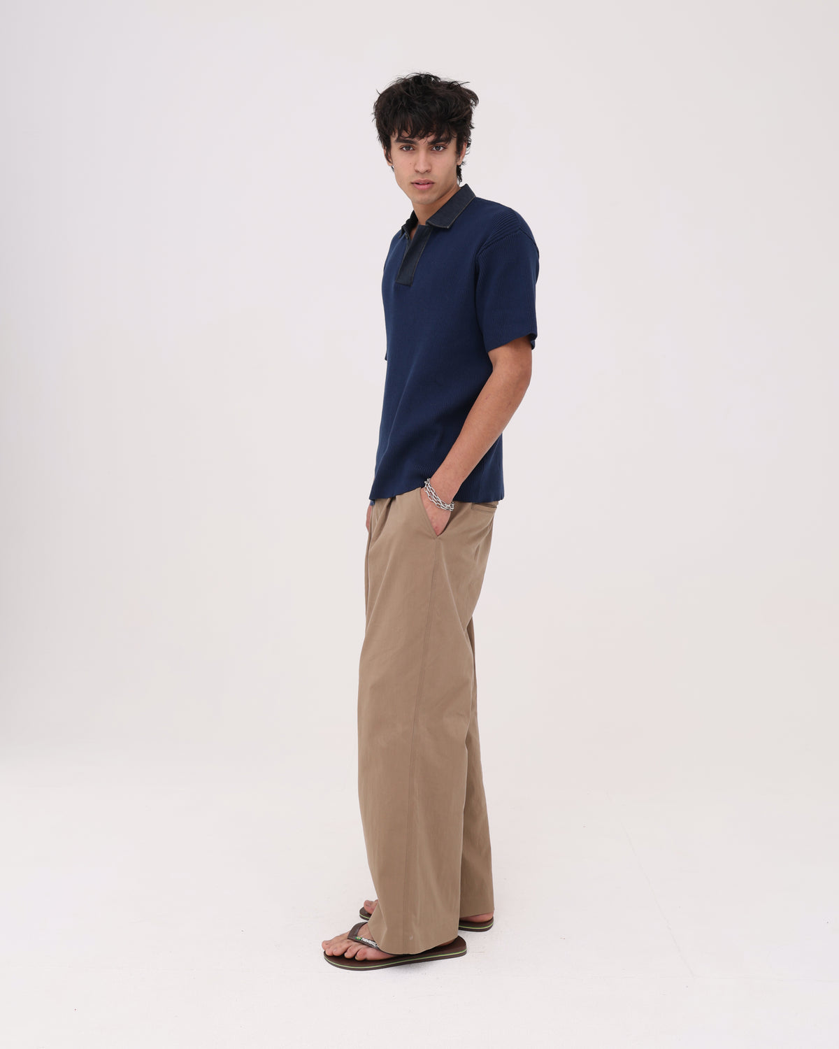 Knitted Polo - Navy
