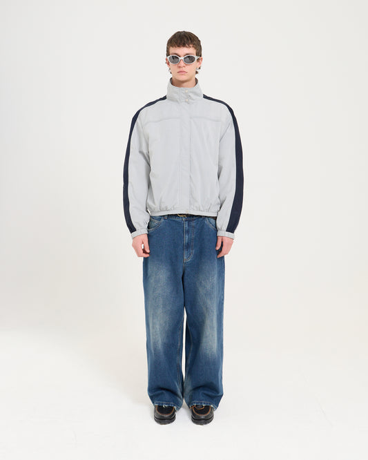 Windbreaker Jacket - Light Grey/Navy