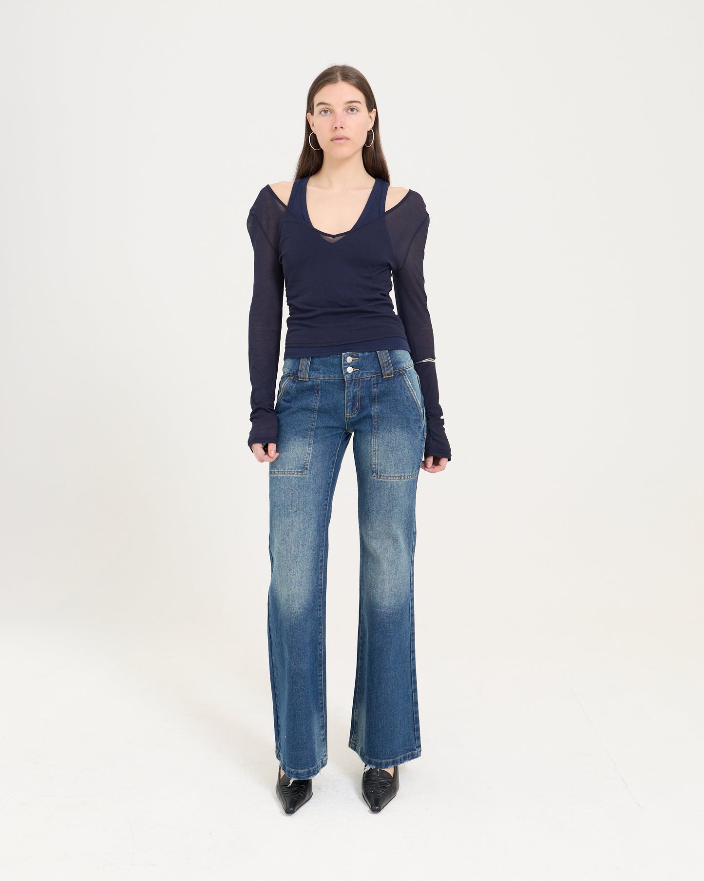 Layered Racer Tank - Navy