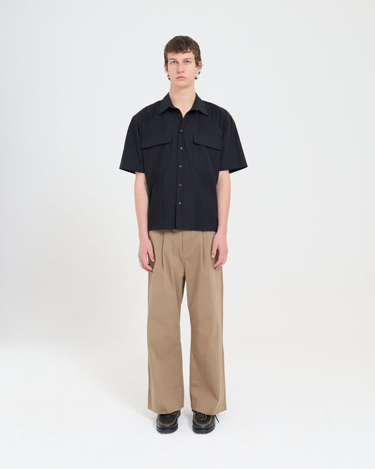 Pin Tucked Pocket Shirt - Black