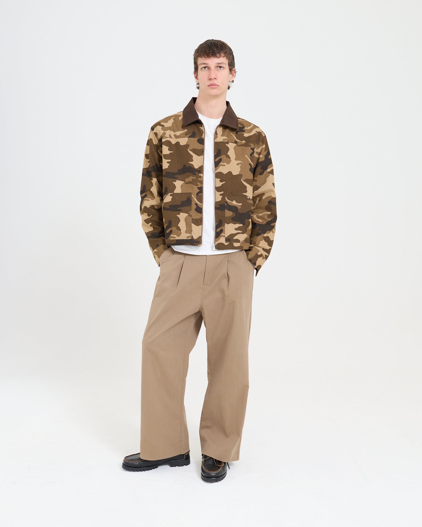 Mens Woven Jacket - Brown Camo