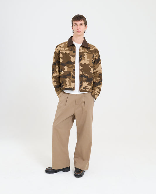 Mens Woven Jacket - Brown Camo
