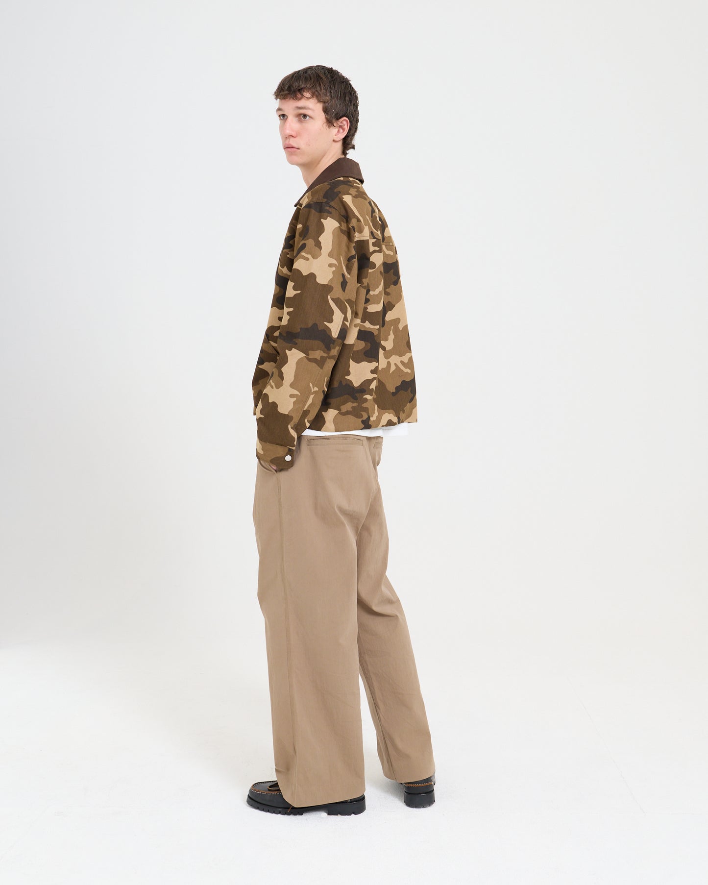 Mens Woven Jacket - Brown Camo