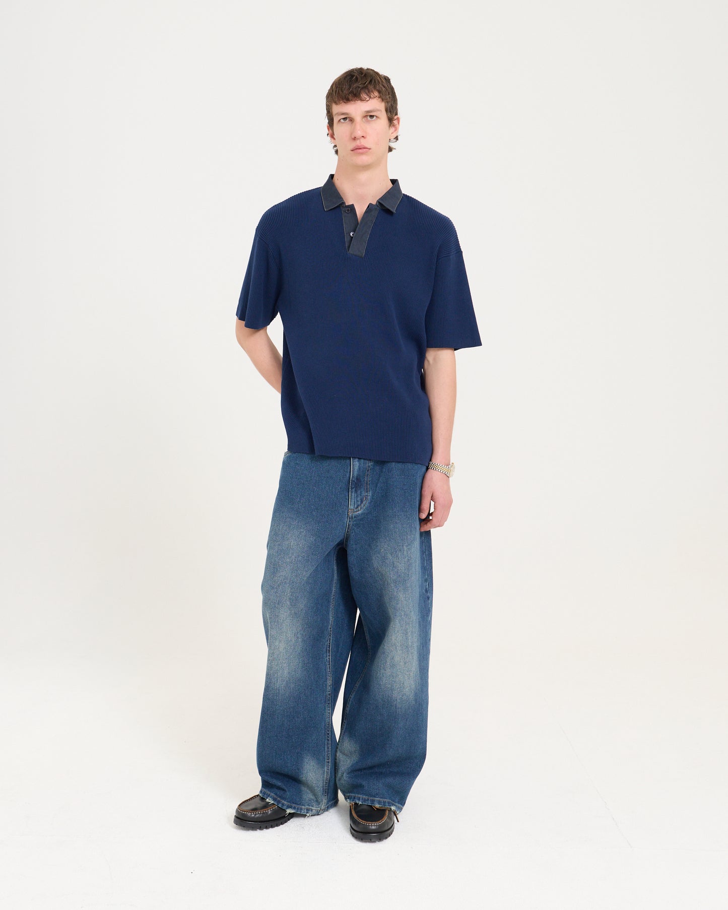 Knitted Polo - Navy