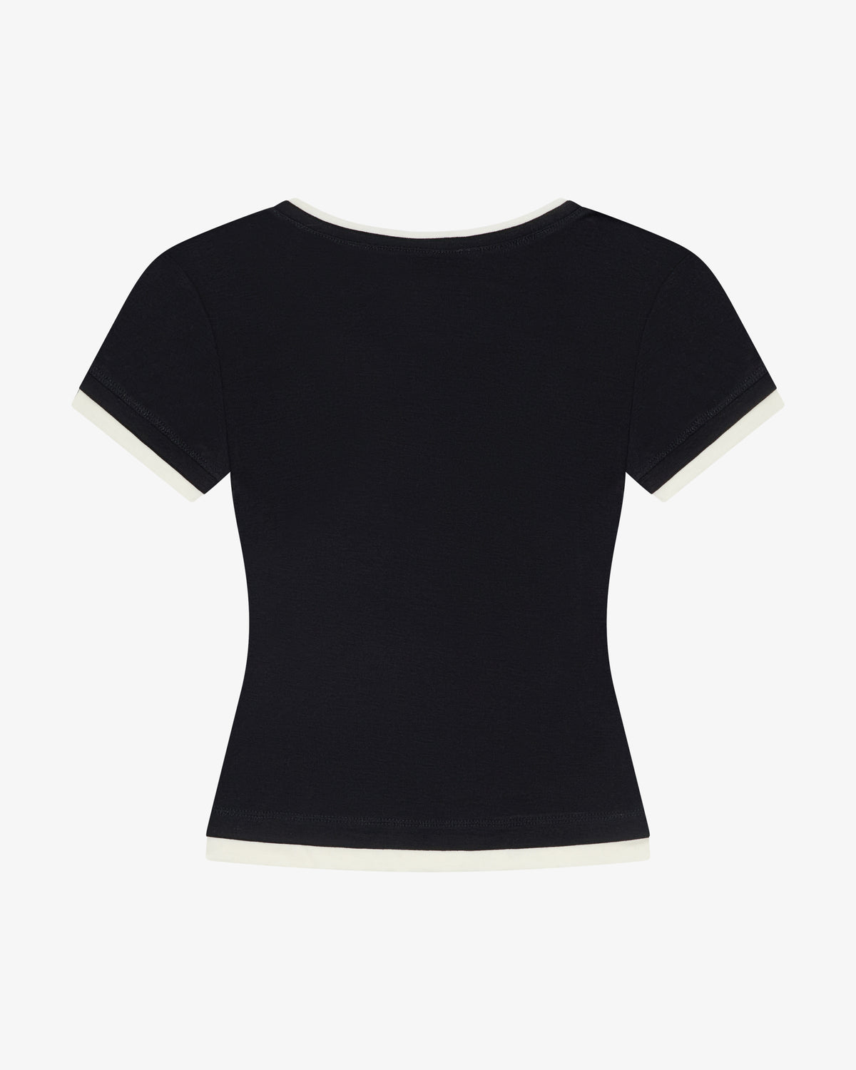 V Neck Tee - Black / Cream