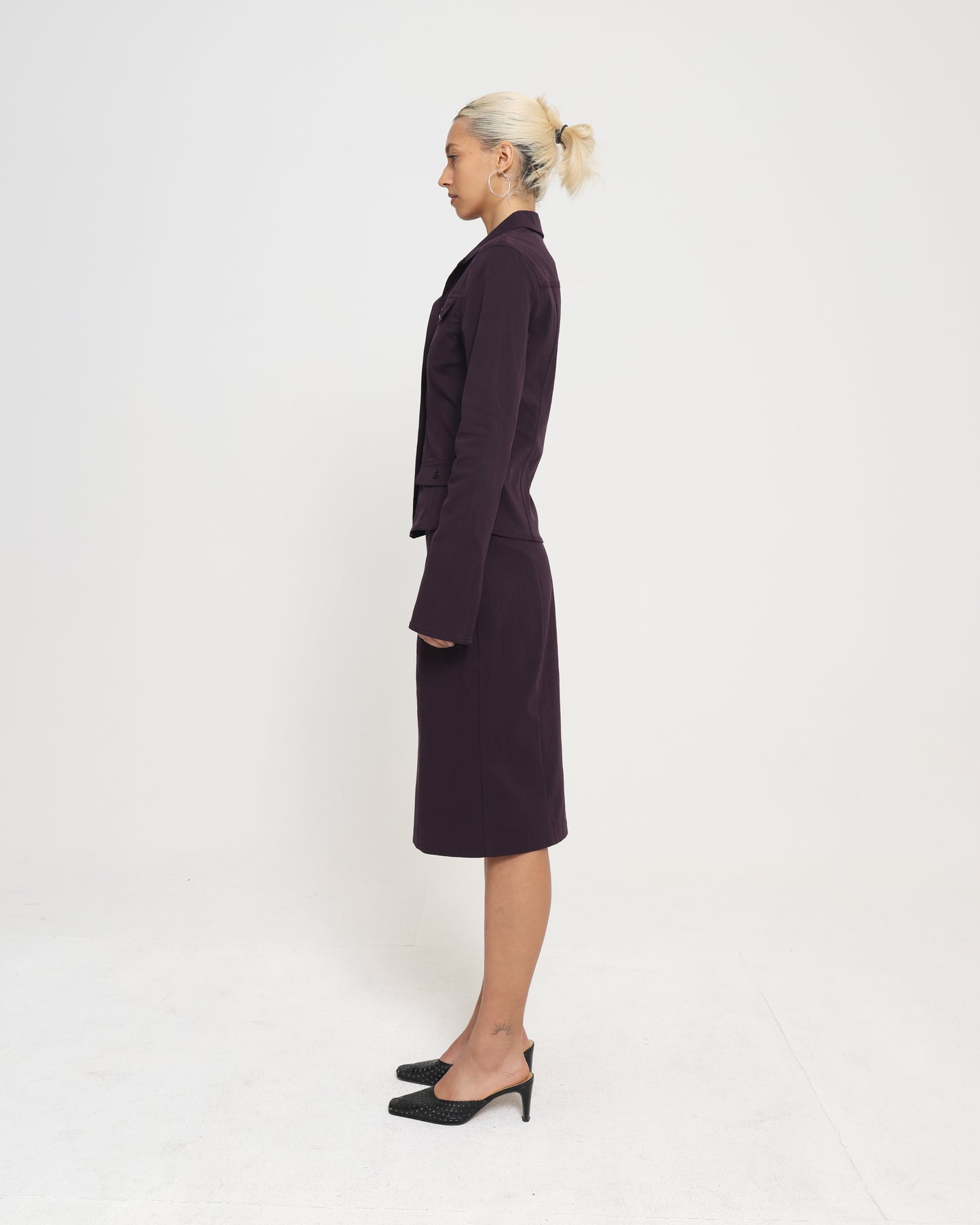 STRETCH COLUMN MIDI SKIRT