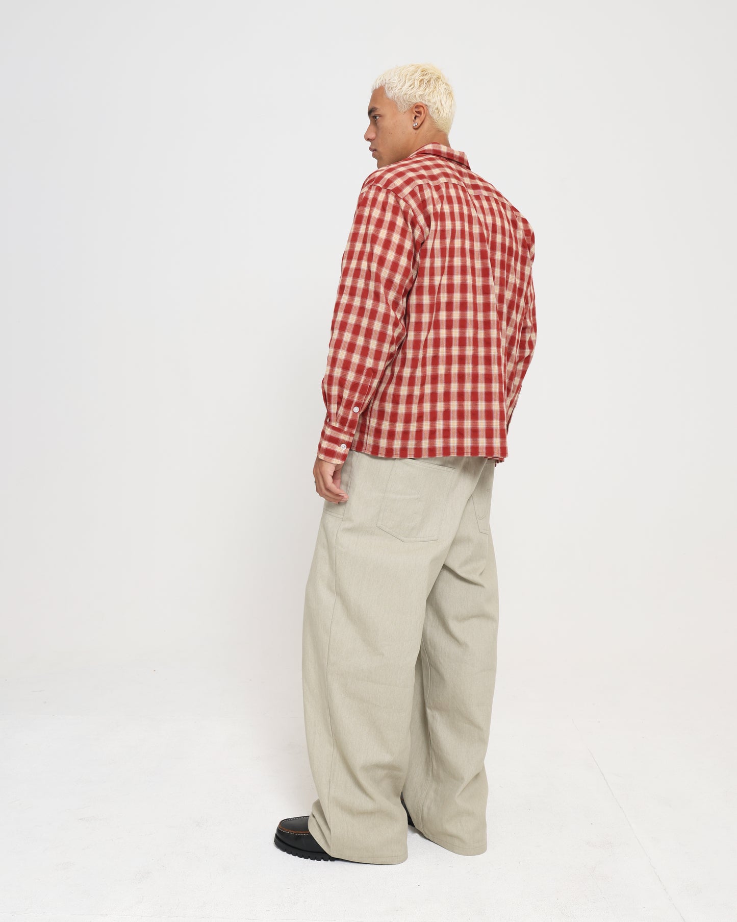 LS POCKET SHIRT - RED PLAID