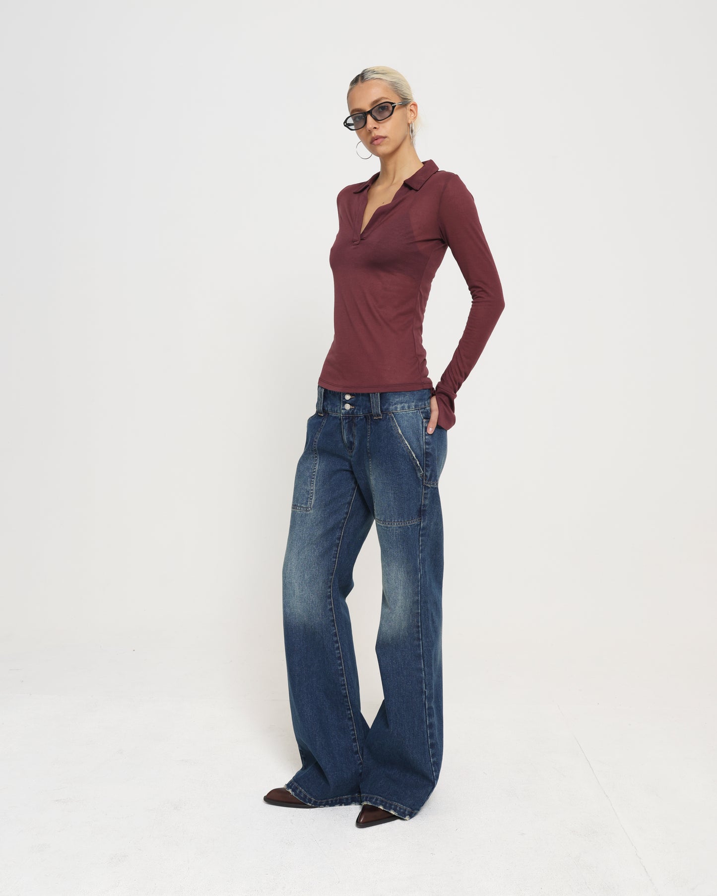 WOMEN'S LOW RISE JEAN - 90'S BLUE