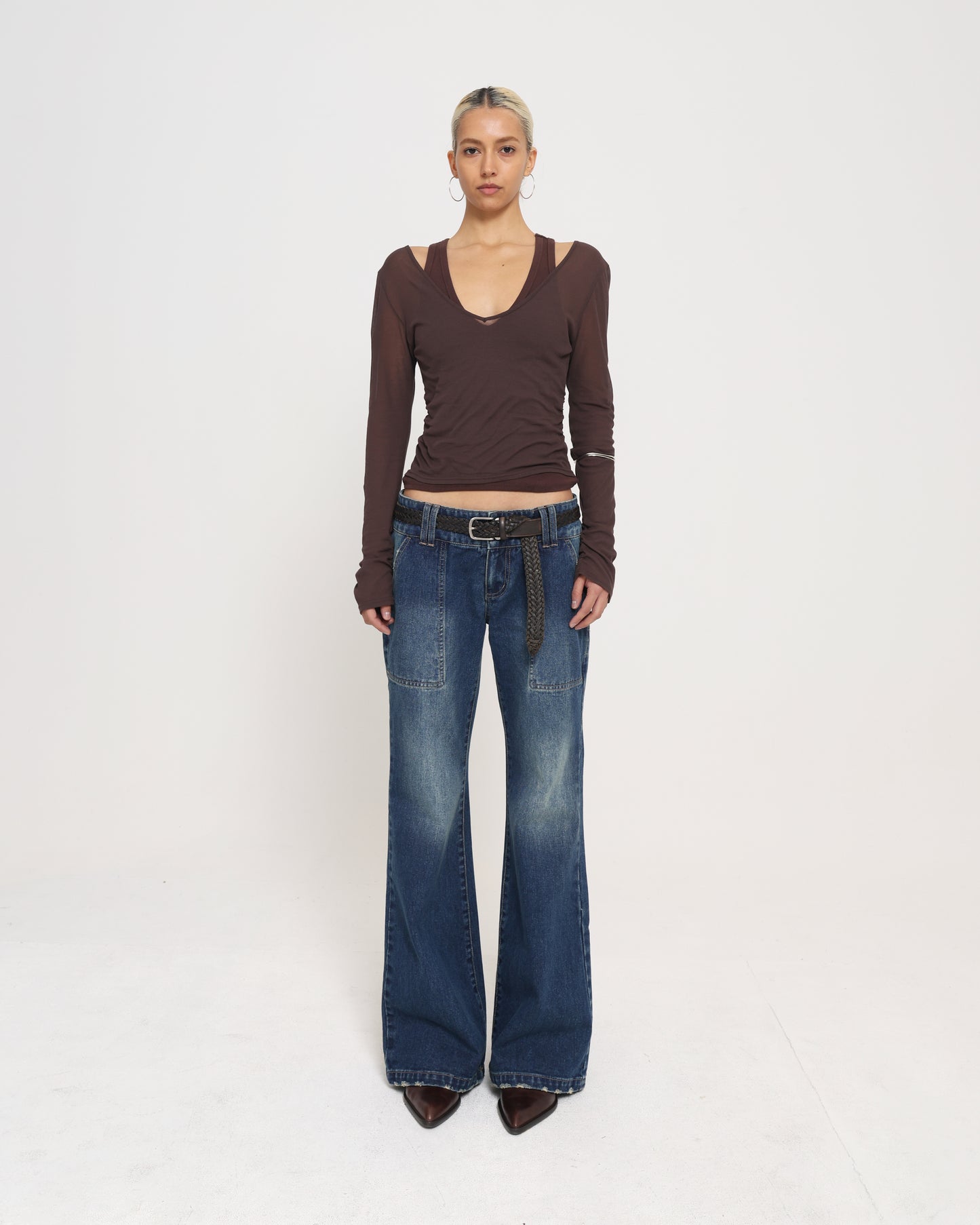 Layered Racer Tank - Chocolate