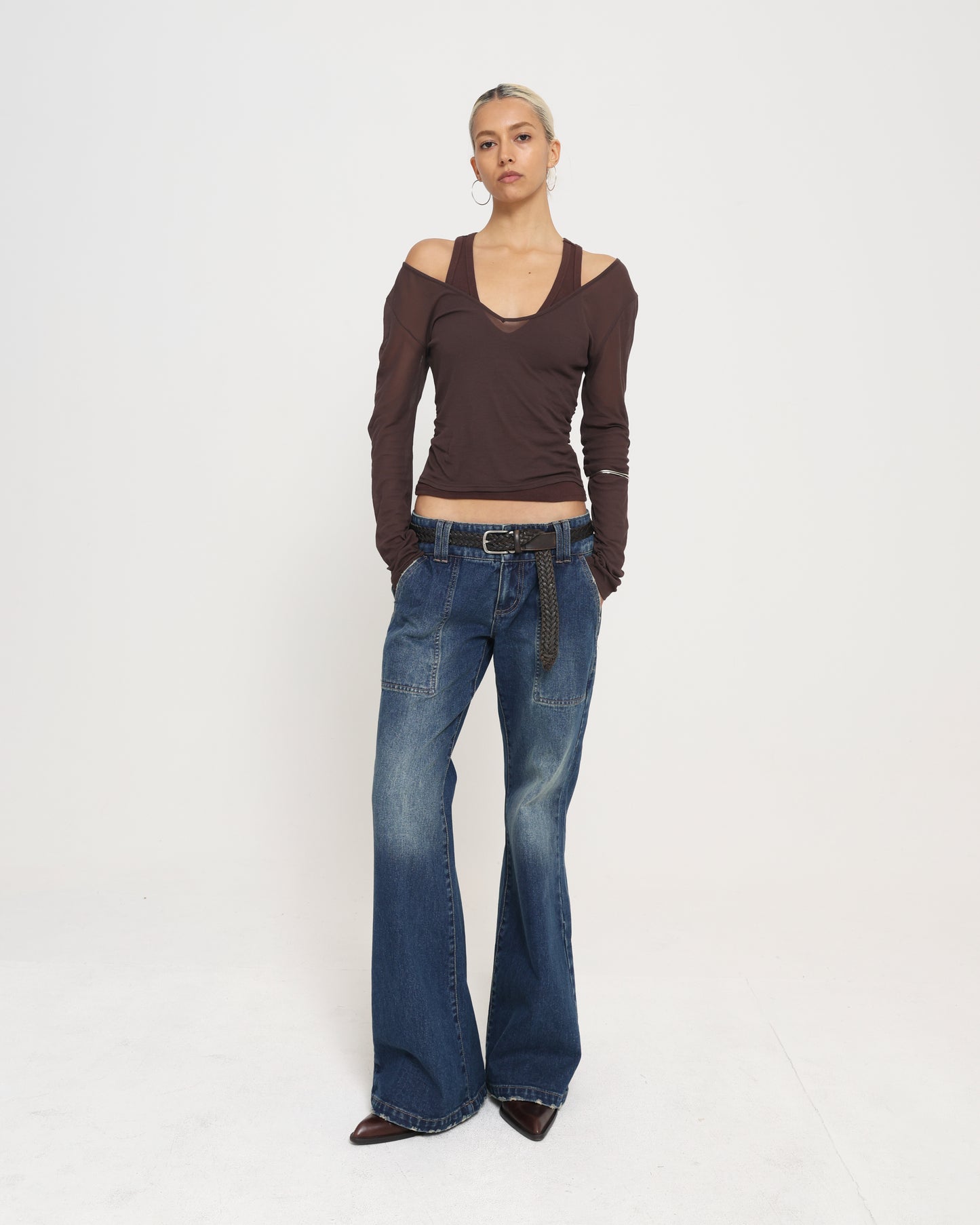 Layered Racer Tank - Chocolate