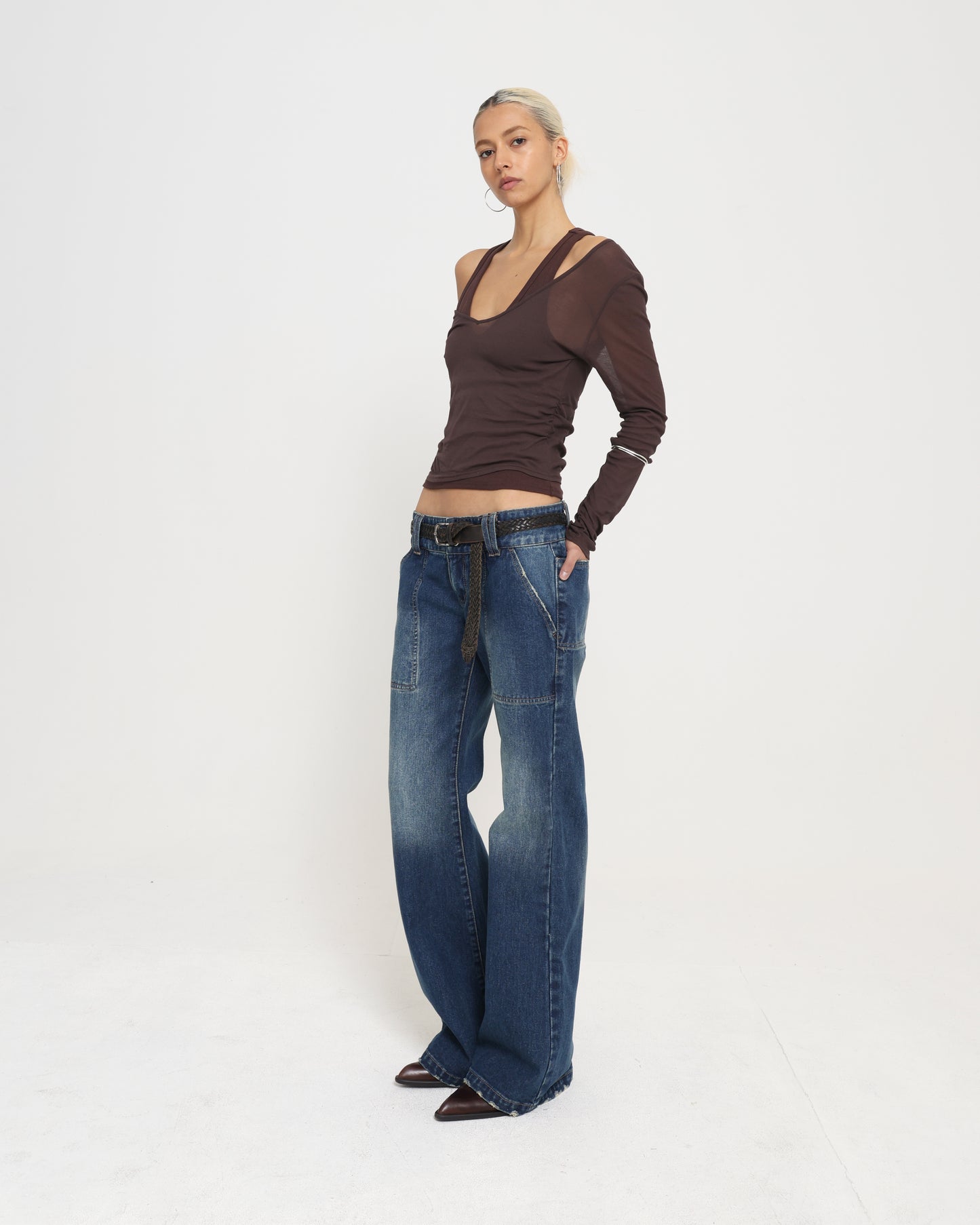 Layered Racer Tank - Chocolate