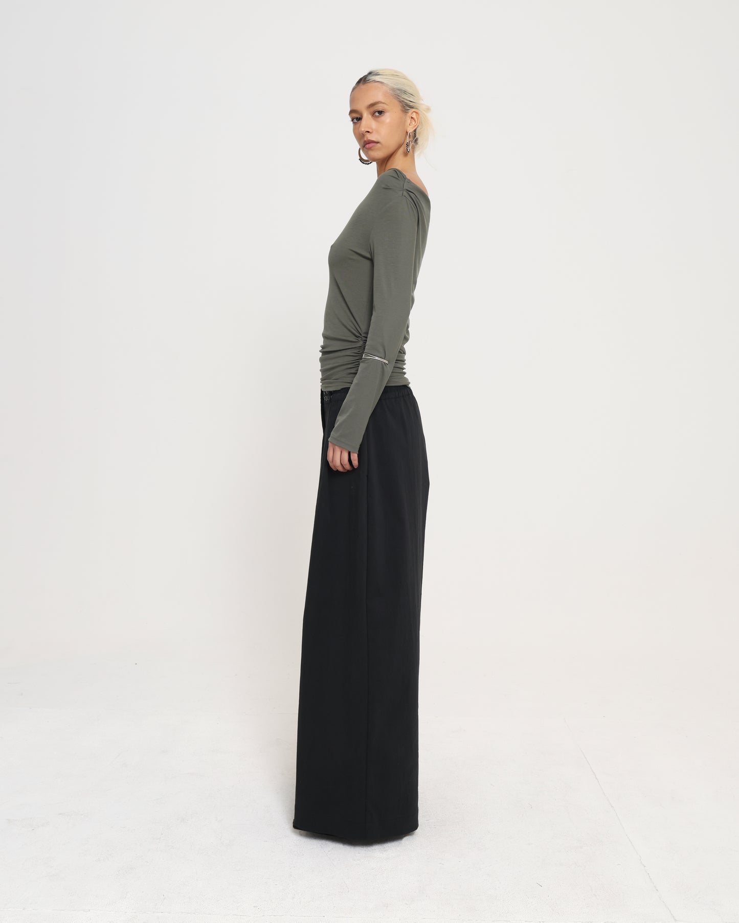 OFF SHOULDER LS TOP - Sage