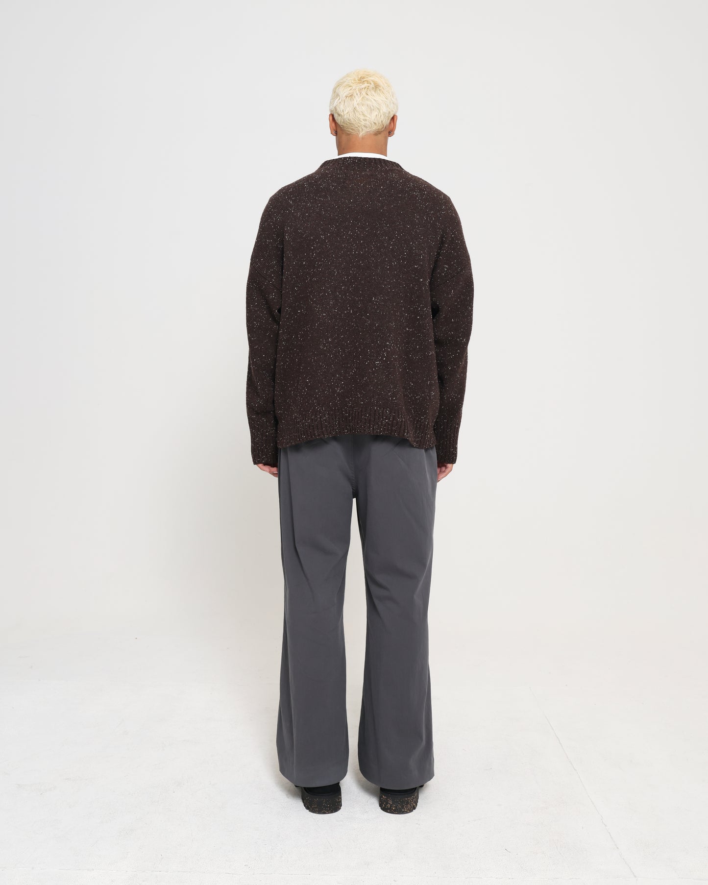 Crew Neck Sweater - Brown Speckle