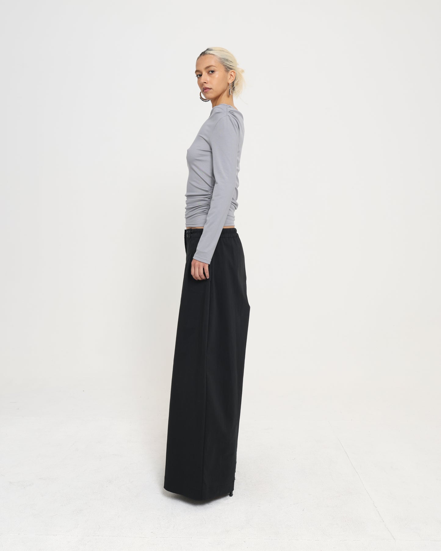 OFF SHOULDER LS TOP - Silver