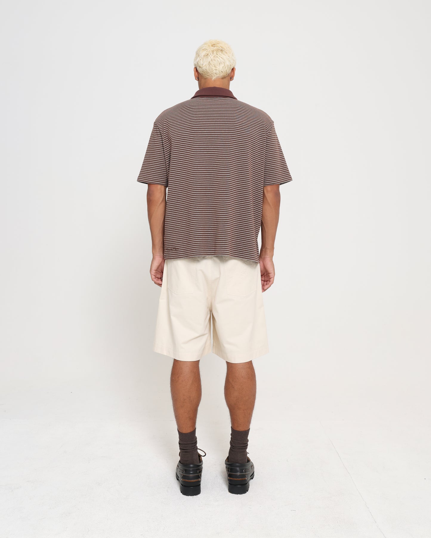 STRIPE POLO - Brown
