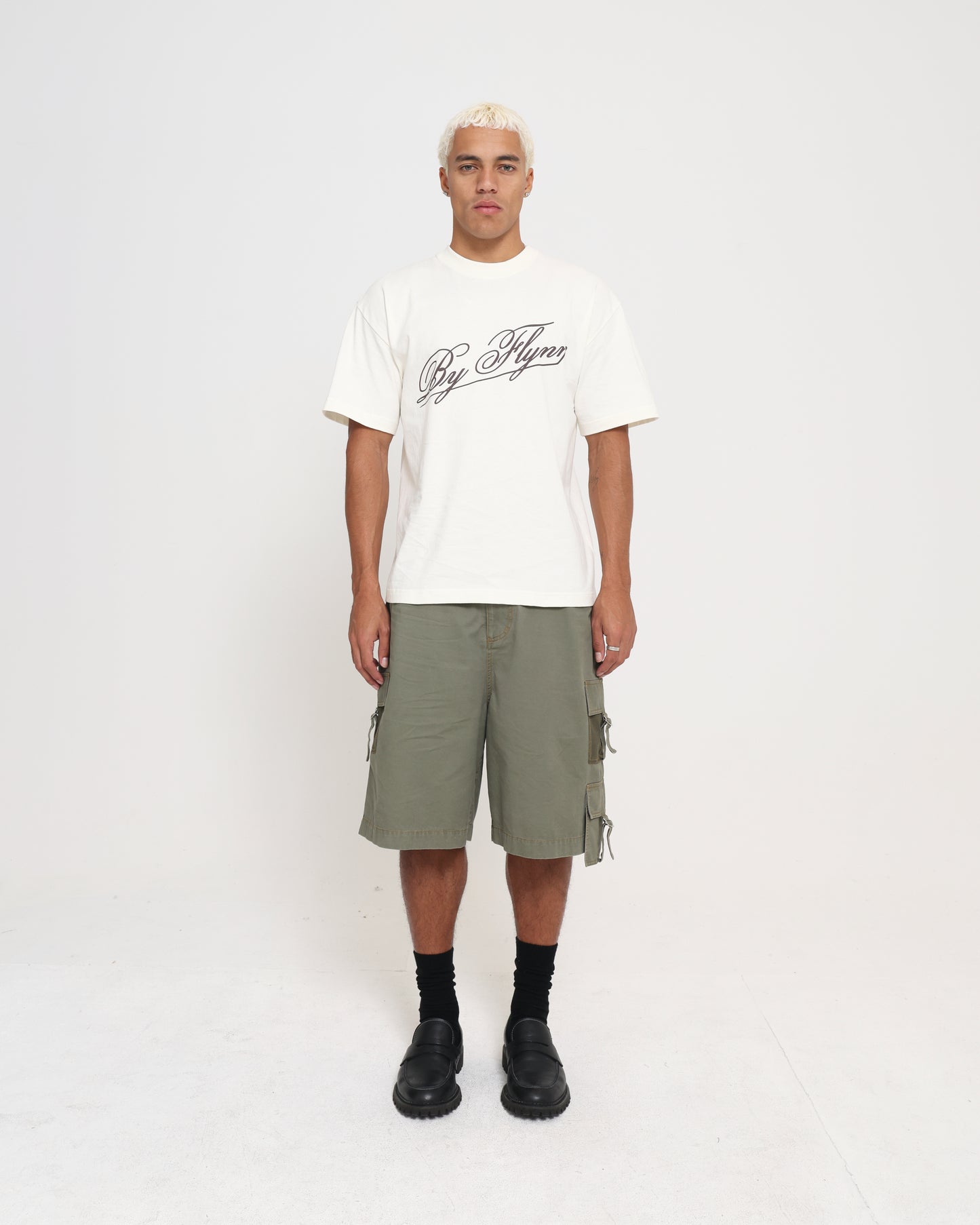 Cotton Tee - Off White / Brown