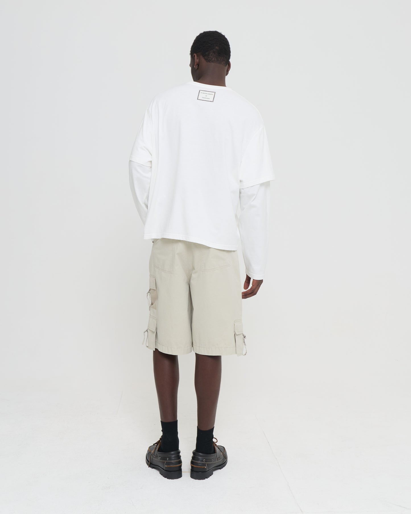 Crop Boxy Layered Tee - White