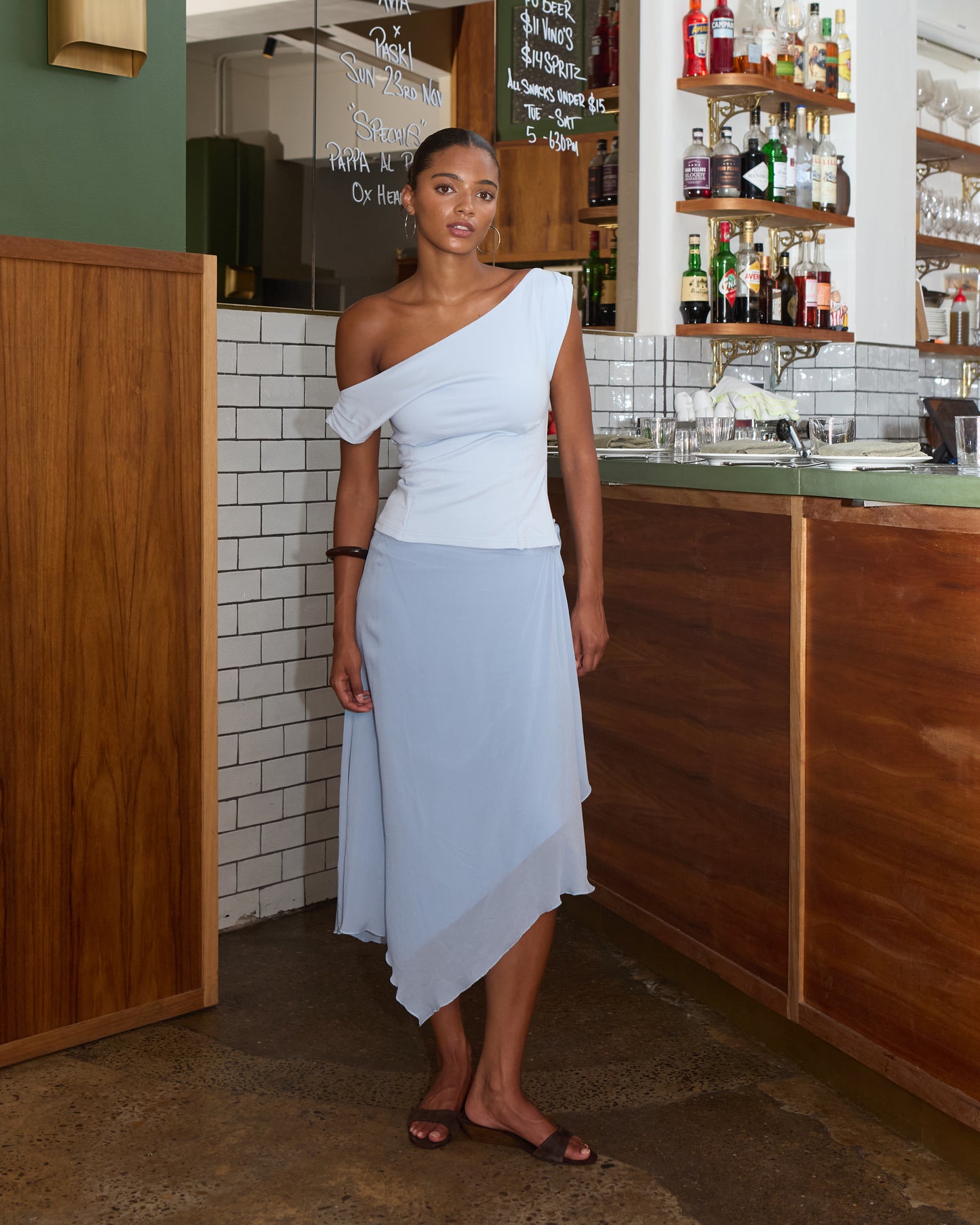 Womens Off Shoulder Fitted Top