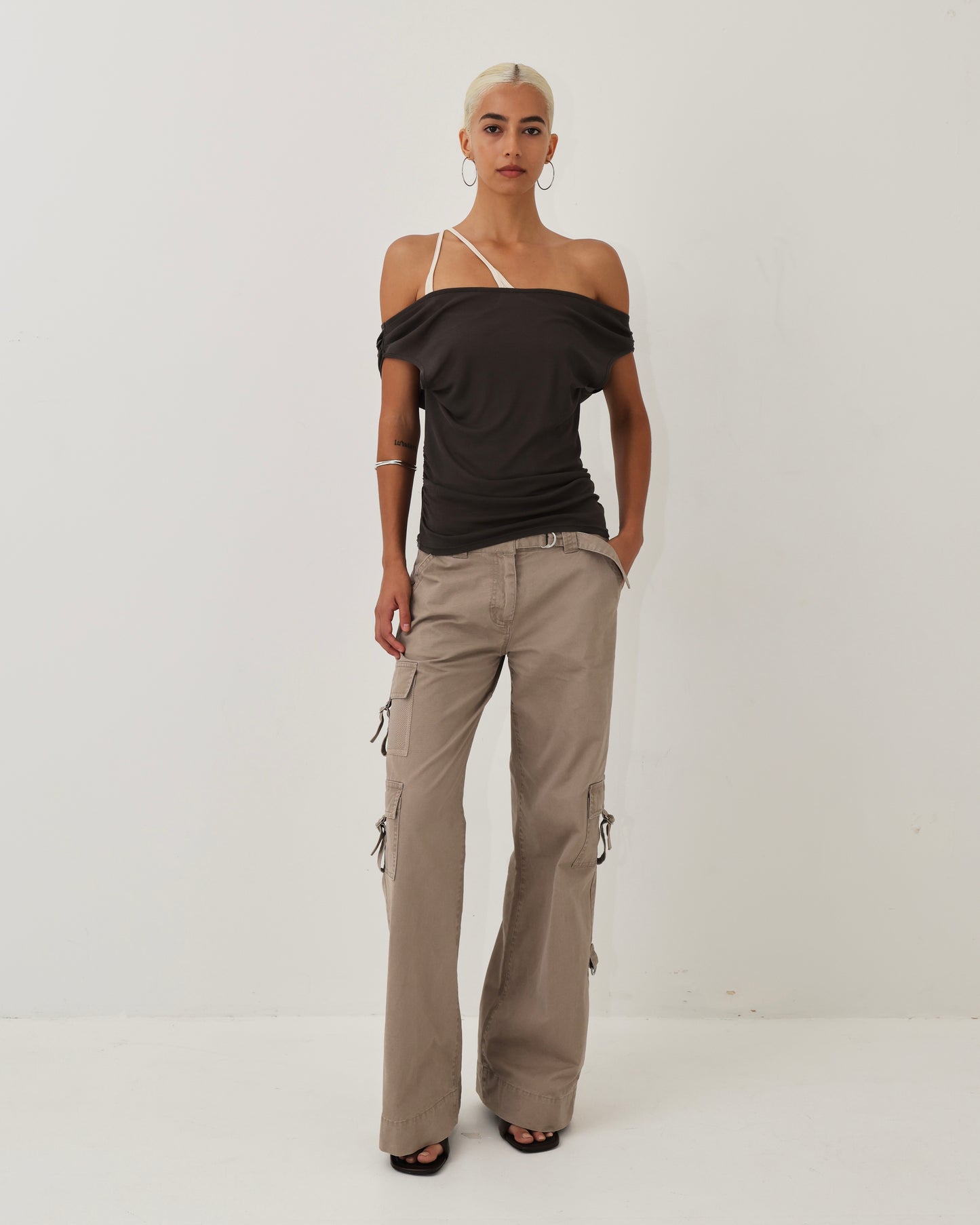 Womens Layered Off Shoulder Top