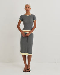 Women's Layered Skirt - Grey / Butter