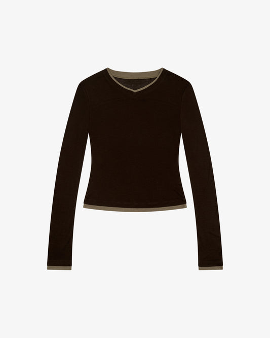 Women's V Neck LS Tee