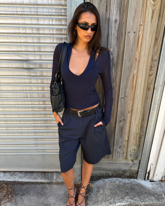 Layered Racer Tank - Navy