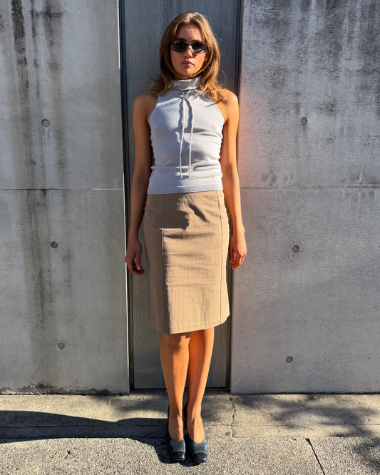 Column Midi Skirt - Brown