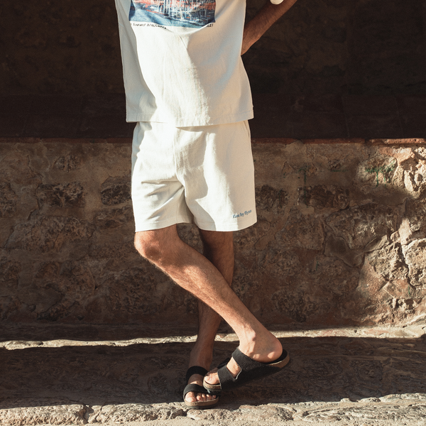 Cotton Shorts - White/Blue
