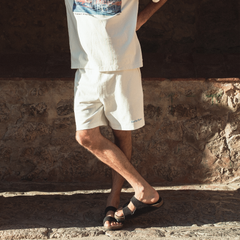 Cotton Shorts - White/Blue